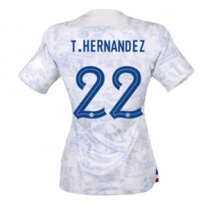 Dames Frankrijk Theo Hernandez #22 Uit tenue WK 2022 Korte Mouw