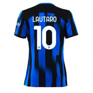 Dames Inter Milan Lautaro Martinez #10 Thuis tenue 2023-24 Korte Mouw