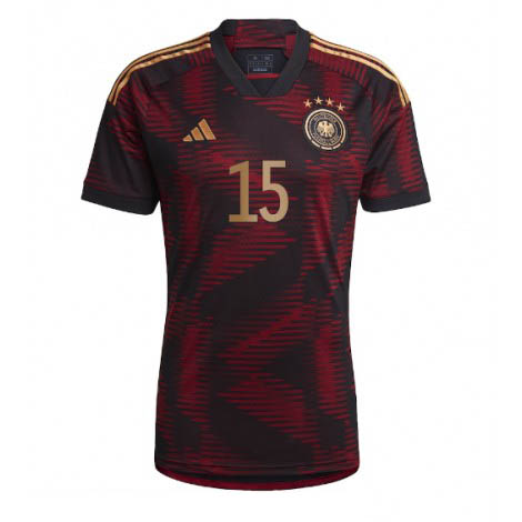Duitsland Niklas Sule #15 Uit tenue Mensen WK 2022 Korte Mouw-1