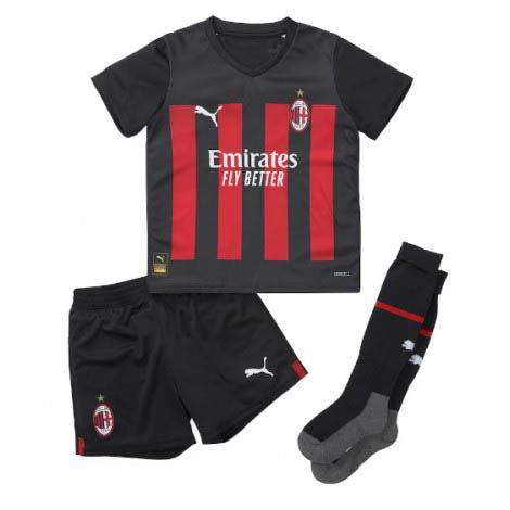 Kids AC Milan Davide Calabria #2 Thuis tenue 2022-23 Korte Mouw (+ Korte broeken)-1