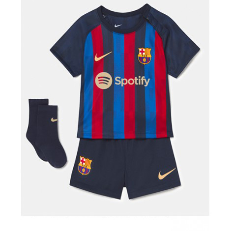 Kids Barcelona Jordi Alba #18 Thuis tenue 2022-23 Korte Mouw (+ Korte broeken)-1