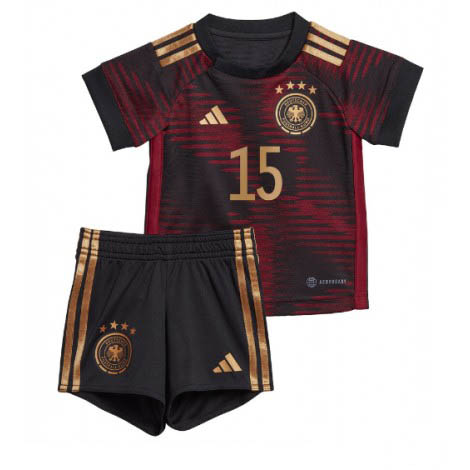 Kids Duitsland Niklas Sule #15 Uit tenue WK 2022 Korte Mouw (+ Korte broeken)-1