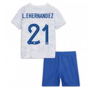 Kids Frankrijk Lucas Hernandez #21 Uit tenue WK 2022 Korte Mouw (+ Korte broeken)