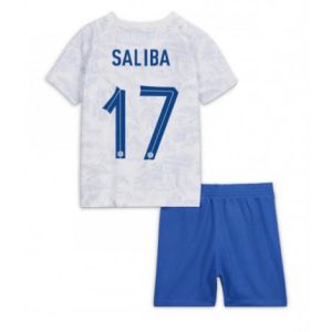 Kids Frankrijk William Saliba #17 Uit tenue WK 2022 Korte Mouw (+ Korte broeken)