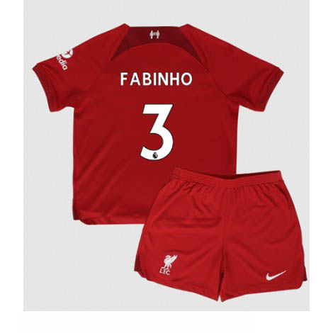Kids Liverpool Fabinho #3 Thuis tenue 2022-23 Korte Mouw (+ Korte broeken)