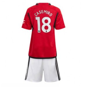Kids Manchester United Casemiro #18 Thuis tenue 2023-24 Korte Mouw (+ Korte broeken)