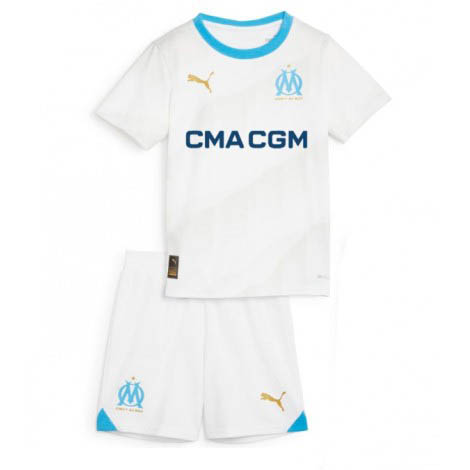 Kids Olympique de Marseille Thuis tenue 2023-24 Korte Mouw (+ Korte broeken)