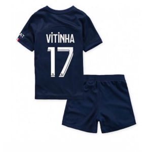 Kids Paris Saint-Germain Vitinha Ferreira #17 Thuis tenue 2022-23 Korte Mouw (+ Korte broeken)