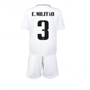 Kids Real Madrid Eder Militao #3 Thuis tenue 2022-23 Korte Mouw (+ Korte broeken)