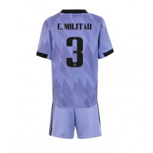 Kids Real Madrid Eder Militao #3 Uit tenue 2022-23 Korte Mouw (+ Korte broeken)