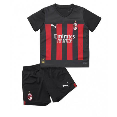 Kids AC Milan Thuis tenue 2022-23 Korte Mouw (+ Korte broeken)
