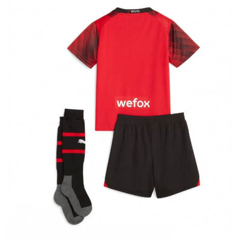 Kids AC Milan Thuis tenue 2023-24 Korte Mouw (+ Korte broeken)-1